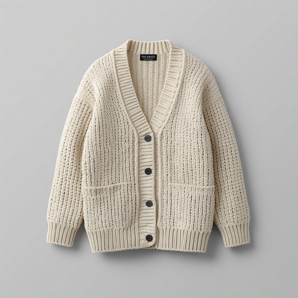 CHUNKY KNIT BUTTON CARDIGAN 