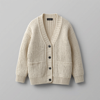 CHUNKY KNIT BUTTON CARDIGAN 