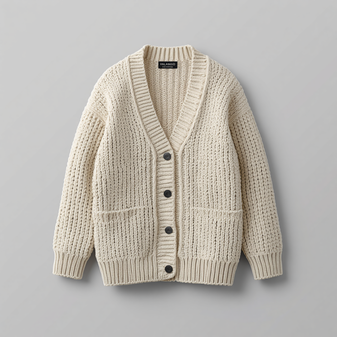 CHUNKY KNIT BUTTON CARDIGAN 