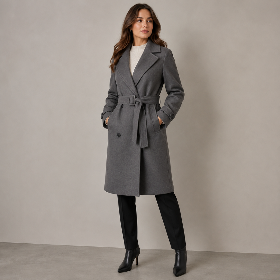 DOUBLE-BREASTED LONG WINTER OVERCOAT