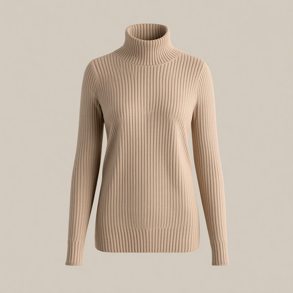 RIBBED TURTLENECK SWEATER SOFT KNIT