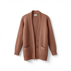 WAFFLE KNIT OPEN FRONT CARDIGAN